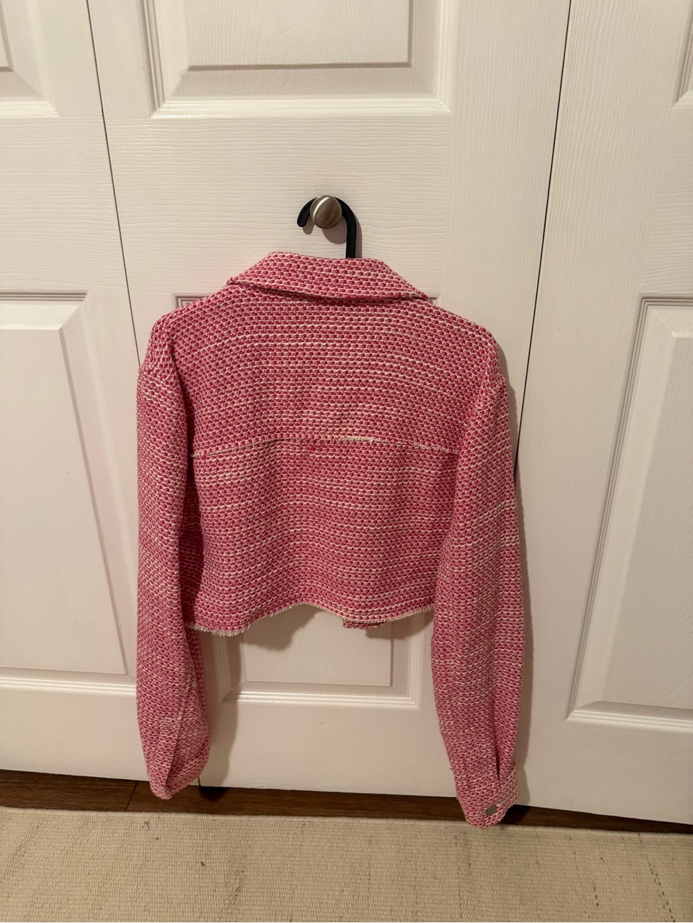 Zara Pink Cropped Tweed Jacket - Picture 12 of 12